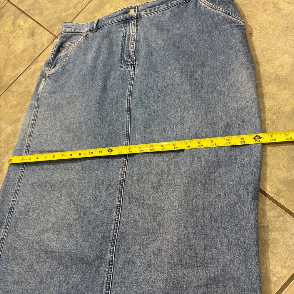 Vtg Lauren Jeans Co. Ralph Lauren High Waist Denim Skirt Sz 18W Biker Grunge - Picture 11 of 11